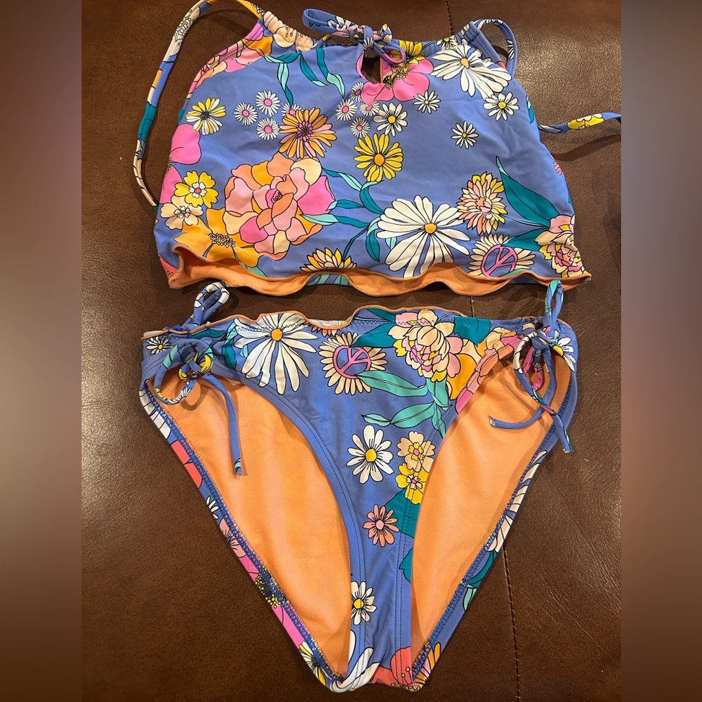 Hobie Midkini Adjustable Hipster Swimsuit Set (Kid’s) Big girls 14 two piece